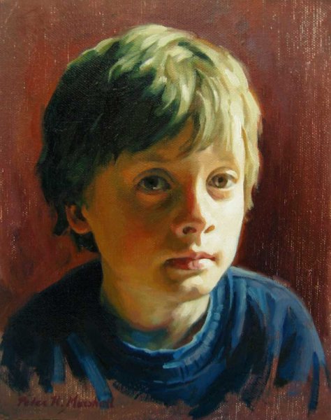 Bodhi - portrait study - oil on canvas on board 20x25.5 cm 2012