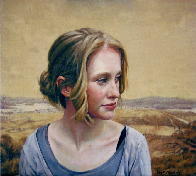 Claire Miller and a South view of Sydney c1819 - oil on canvas 41x46 cm 2009