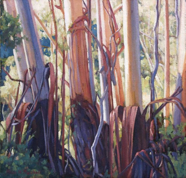 A Sunlit Glen - oil on canvas 30x30cm 2015