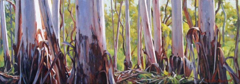 Mountain Gum Vista - oil on canvas 18.5x52.5cm 2015