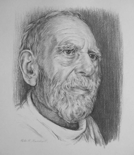 Geoff - a portrait study - charcoal on paper 20x26 cm 2009