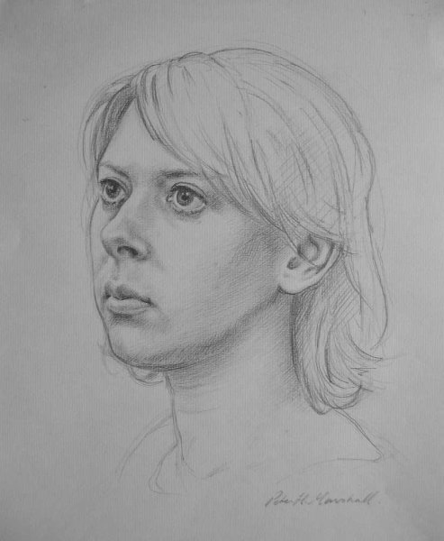 Portrait study of Freya - pencil on paper 2010