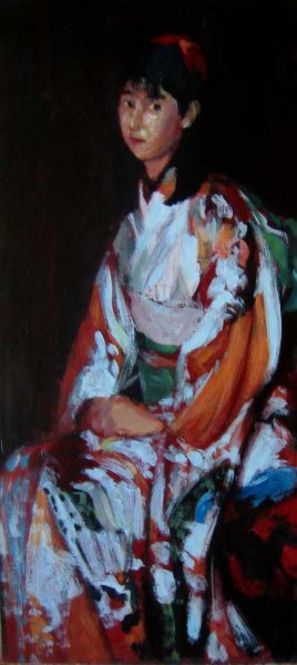 Portrait study of Natsuyo - Acrylic on board 1993