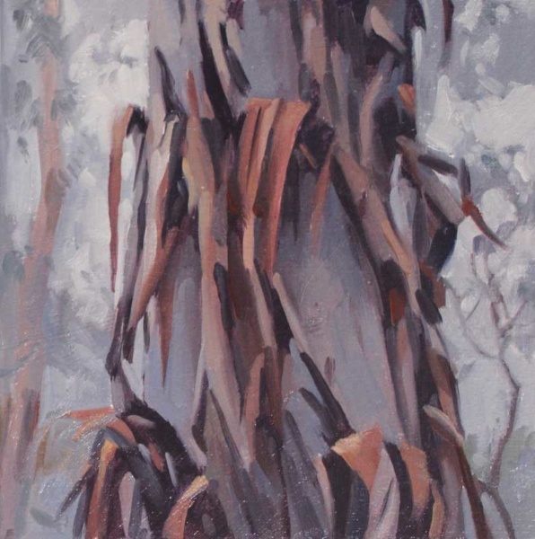 Tree study Jan 2017 oil on sealed paper 15x15cm