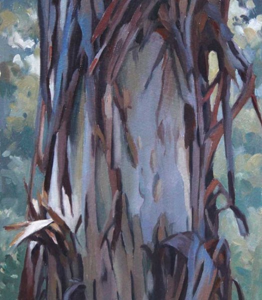 Tree Study Sept 2017 oil on sealed paper 16x16cm
