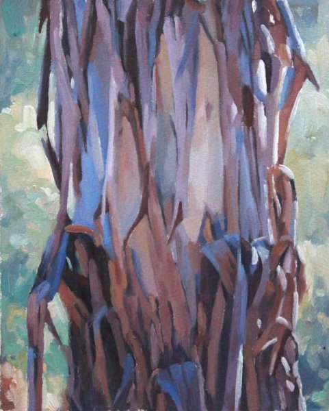 Study for 'TreexChange X' oil on sealed paper 22x17.5cm