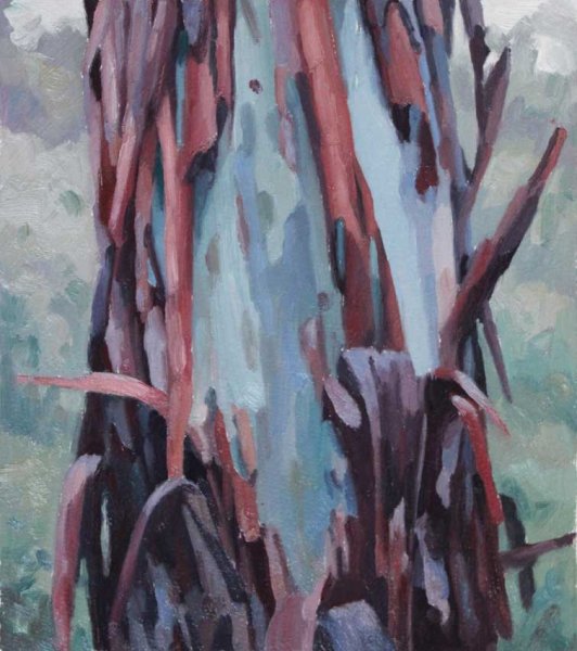 Study for 'TreexChange III oil on sealed paper 17x15cm