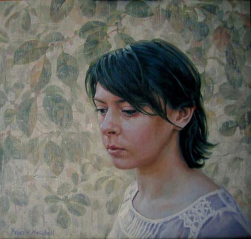 Freya and Foliage - oil on linen canvas 40x42cm 2011