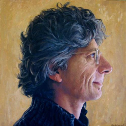 Profile portrait of Phil Somerville - oil on linen canvas 76x76 cm 2008-9