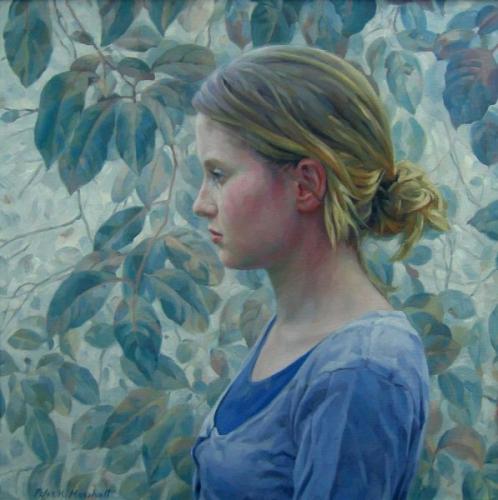 The Quiet Art of Listening - oil on linen canvas 50x51cm 2012