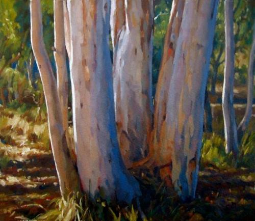 A Group of Eucalypts - oil on prepared paper 30.5x35.5 cm 2012