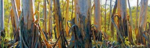 Forest Trees - oil on canvas on board 21x63cm 2013