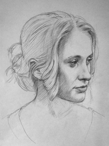 Portrait study of Claire - 2b pencil on paper 2009